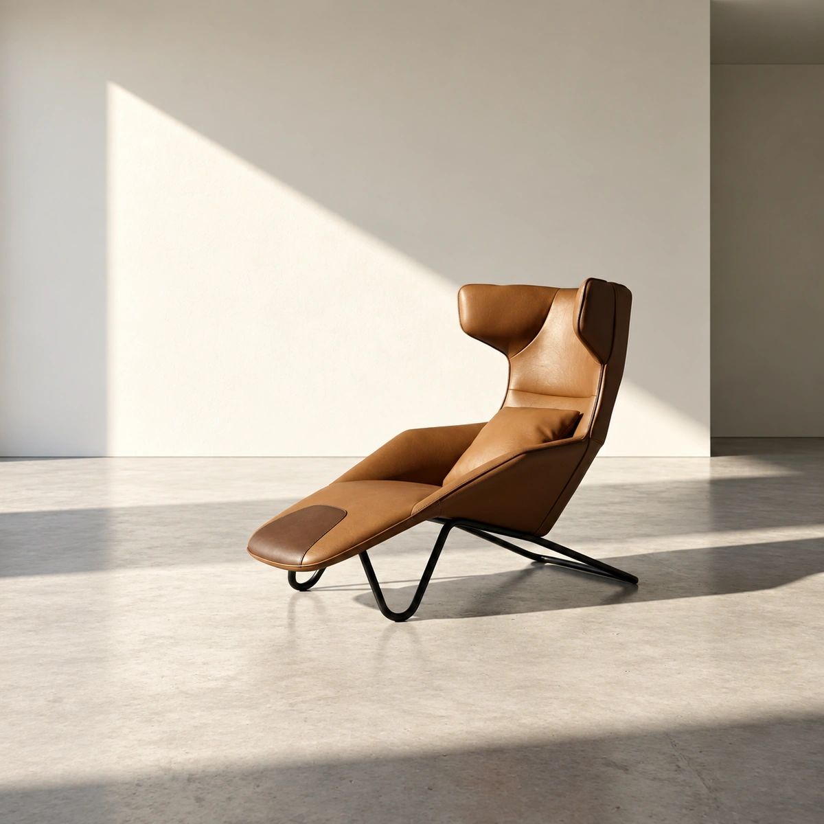 ARINA BROWN LOUNGE CHAIR WITH FAUX LEATHER