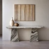 GIA GREY MARBLE COFFEE CONSOLE TABLE - luxury furniture Dubai UAE