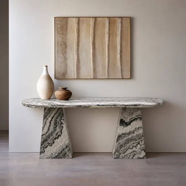 GIA GREY MARBLE COFFEE CONSOLE TABLE
