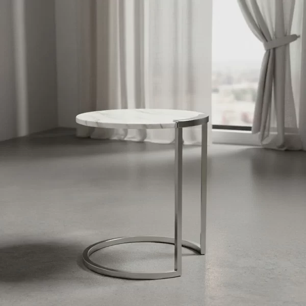 White Marble Side Table