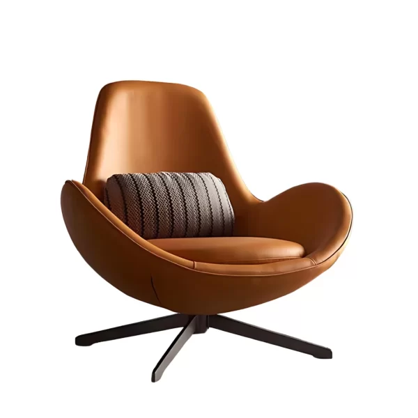 SIRA SWIVEL LEATHER LOUNGE CHAIR