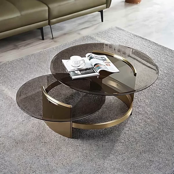 NEOM ROUND GLASS TOP COFFEE TABLE