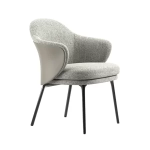 RONA GREY LEATHER & FABRIC DINING CHAIR