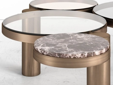 TOLINA ROUND GLASS TOP COFFEE TABLE