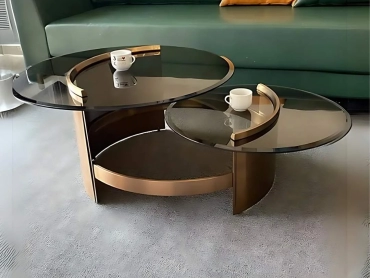 NEOM ROUND GLASS TOP COFFEE TABLE