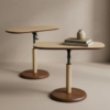 Alicia Side Table Adjustable Height Luxury Cream Leather Top Modern Side Table (2026)