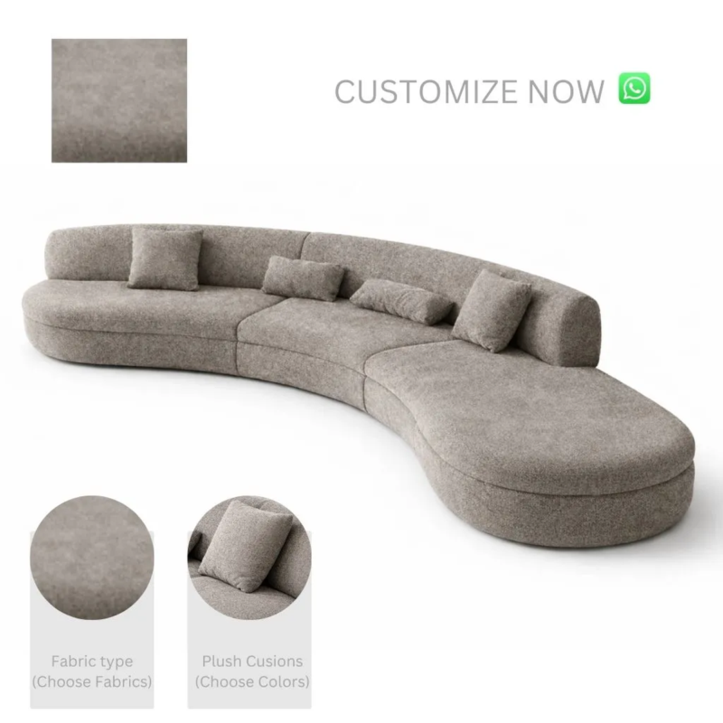 Banto 4 Seater Curved Sectional Sofa | Majestic Home UAE