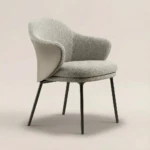 RONA GREY LEATHER DINING CHAIR