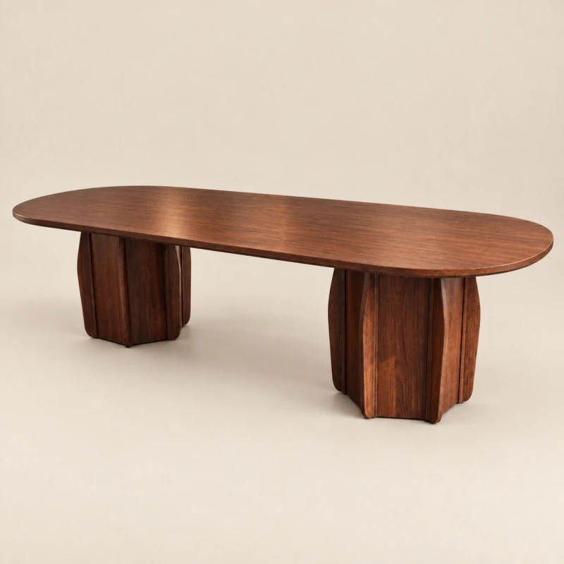 Graice Modern Brown Polywood Dining Table | Majestic Home
