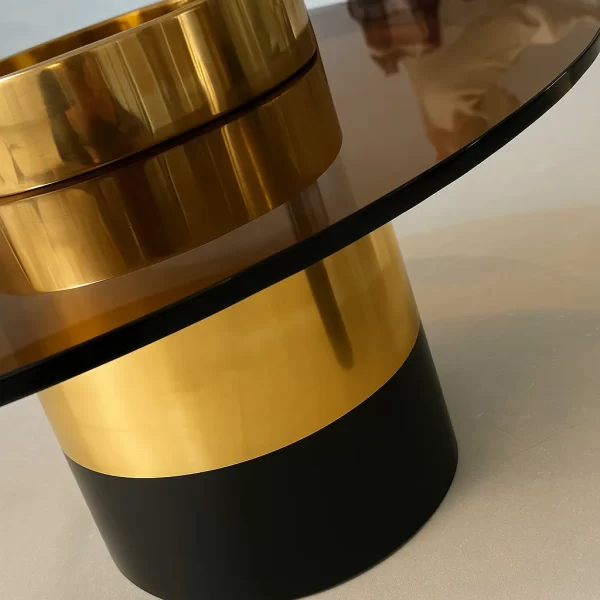 Gold Stainless Steel Coffee Table Set