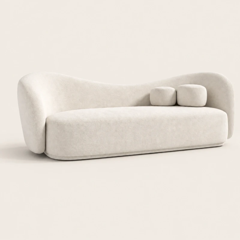 Elvina 3 Seater Curved Modern Bouclé Sofa | Majestic Home