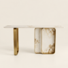 Wisfor White Gold Coffee Console Table 160cm | Luxury Sintered Stone Console UAE