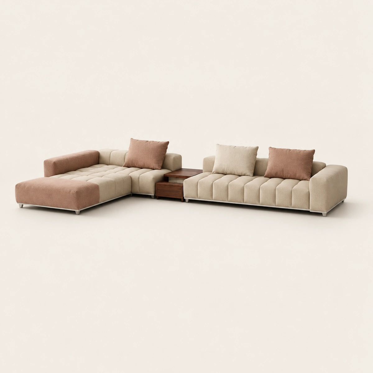 Lumi 4 Seater Style Modular L Shaped Sectional Sofa