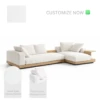 Marilla 3 Seater Modern Low-Profile Cream L Shaped Sectional Sofa - luxury furniture Dubai UAE
