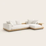 Marilla 3 Seater Modern Low-Profile Cream L Shaped Sectional Sofa
