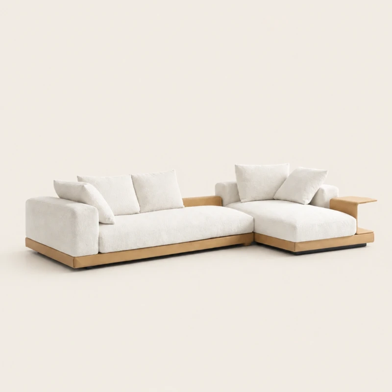 Marilla 3 Seater Modern Low-Profile Cream L Shaped…