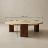 Naples Coffee Table Round Travertine Top Walnut Legs Luxury Coffee Table 7 Elegant Features