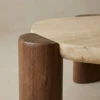 NAPLES ROUND TRAVERTINE COFFEE TABLE - luxury furniture Dubai UAE