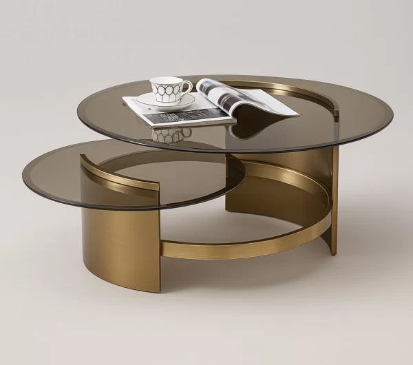 Neom round glass coffee table