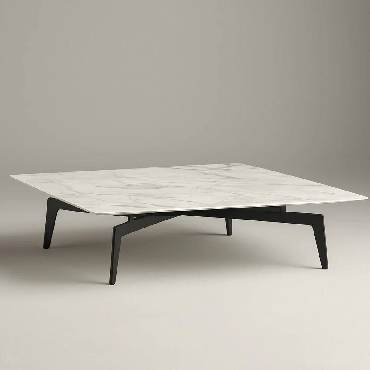 Rano Coffee Table Square White Sintered Stone Black Metal Frame – 7 Luxury Design Features