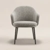 Rona Grey Leather Dining Chair | Majestic Home UAE