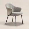 Rona Grey Leather Dining Chair | Majestic Home UAE