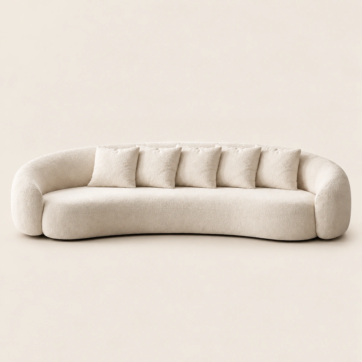 Savina 3 Seater Organic Curved Boucle Sofa | Majestic Home