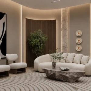 Savina 3 Seater Sofa Luxury Organic Curved Bouclé Sofa Modern Elegant Design