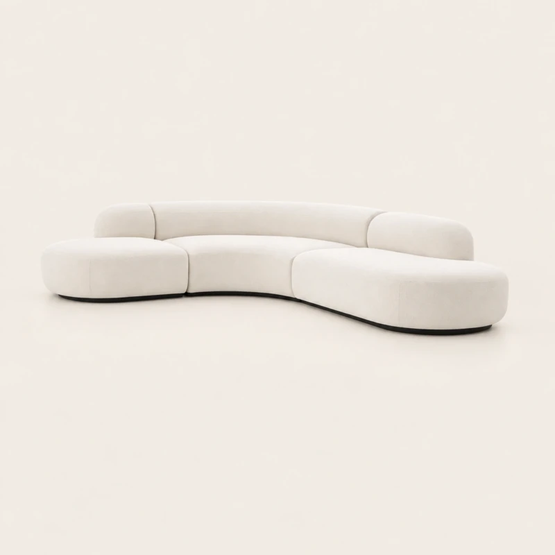Serena 3 Seater Minimalist Curved Sectional Sofa