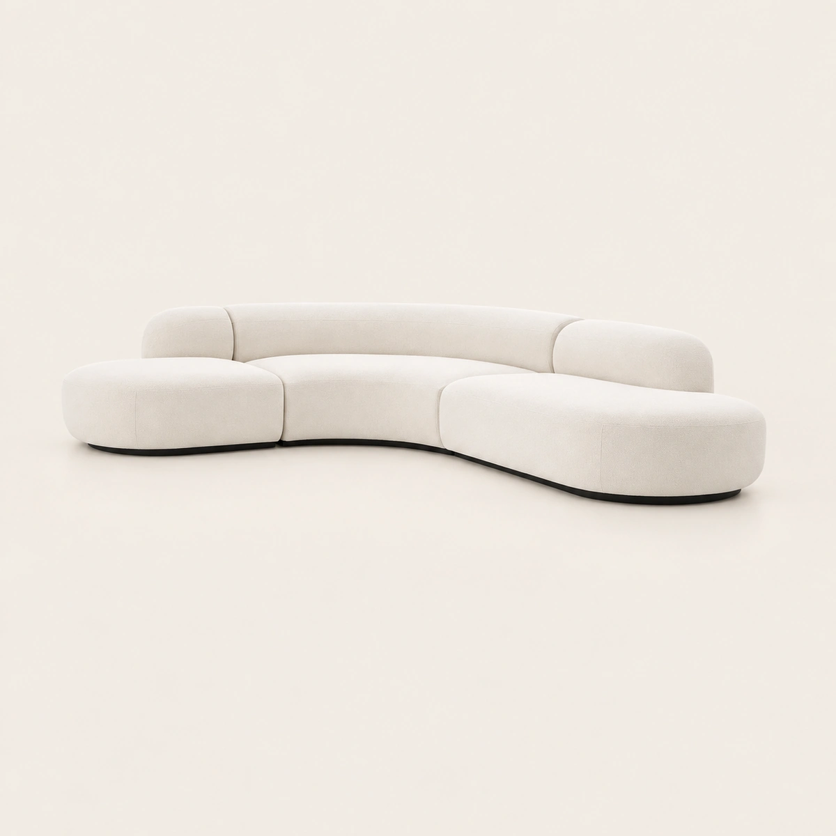 Serena 3 Seater Minimalist Curved Sectional Sofa