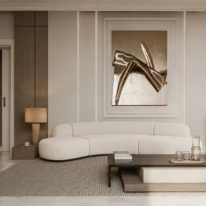 Serena 3 Seater Sofa Luxury Minimalist Curved Sectional Sofa Modern Elegant Design