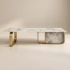 WISFOR WHITE GOLD COFFEE TABLE - luxury furniture Dubai UAE