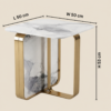 Wisfor White & Gold Sintered Side Table - luxury furniture Dubai UAE