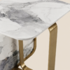 Wisfor White & Gold Sintered Side Table - luxury furniture Dubai UAE