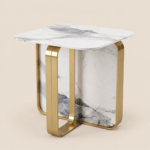 Wisfor White & Gold Sintered Side Table