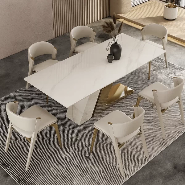 Beige Leather Dining Chair