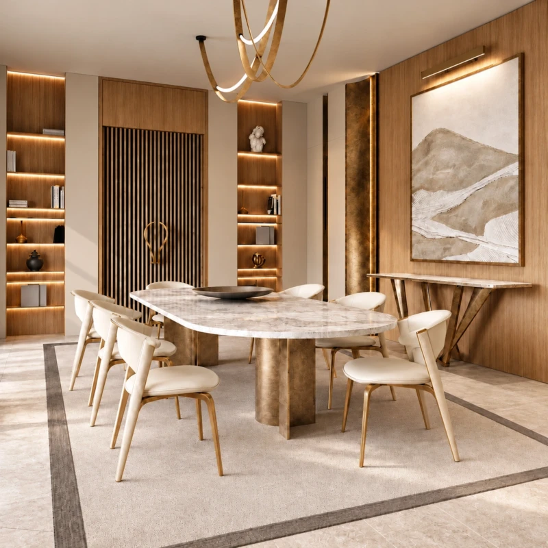Lucia Beige Wood and Leather Dining Chair | Majestic Home