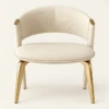 LUCIA BEIGE WOOD AND LEATHER DINING CHAIR - luxury furniture Dubai UAE