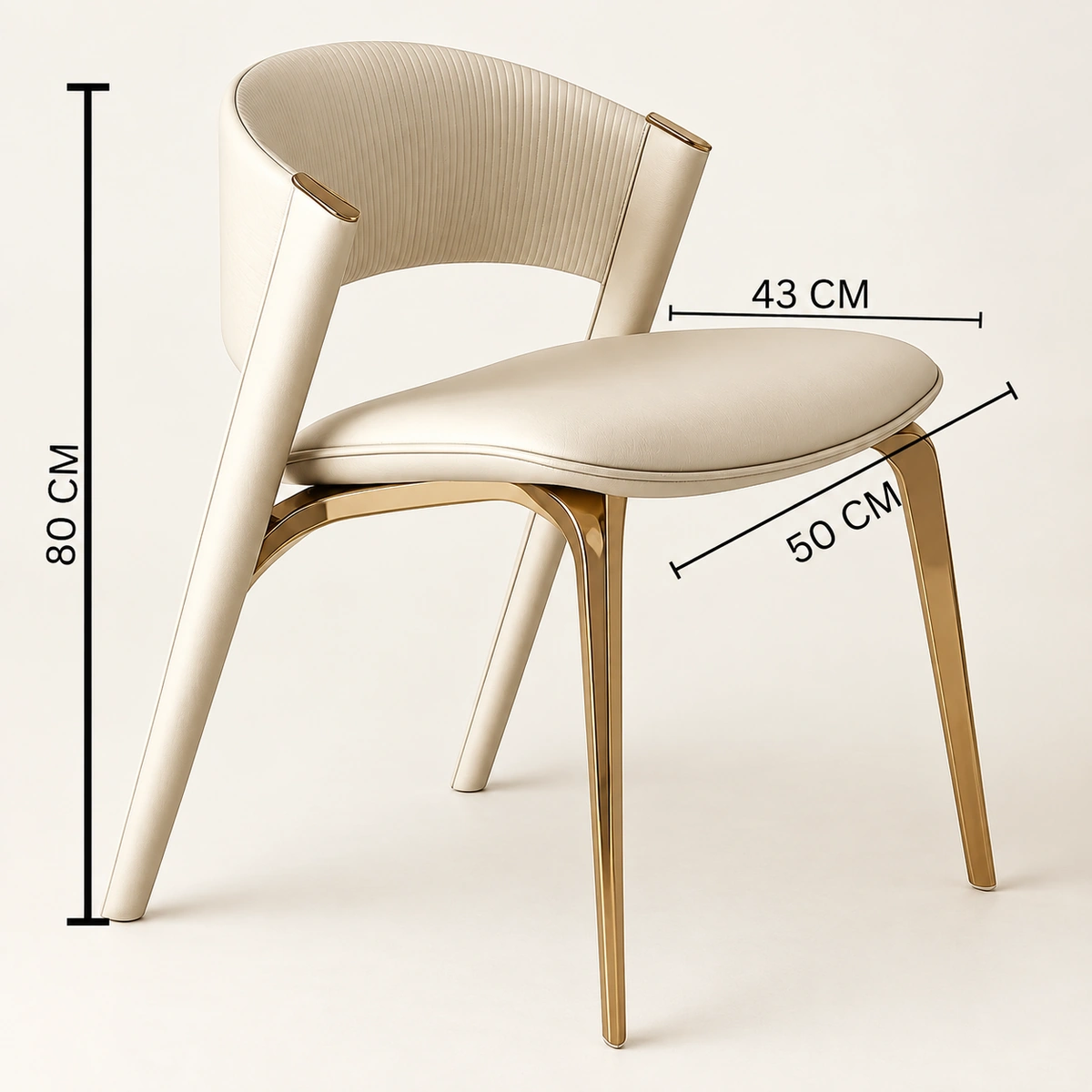 Elegant Lucia Dining Chair – Luxury Beige Leather Wooden Chair 2026