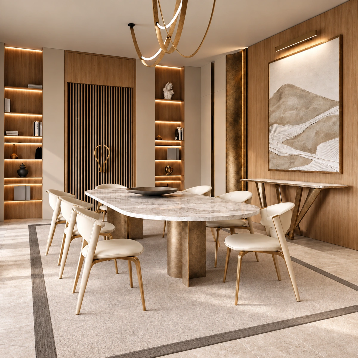 LUCIA BEIGE  WOOD AND LEATHER DINING CHAIR