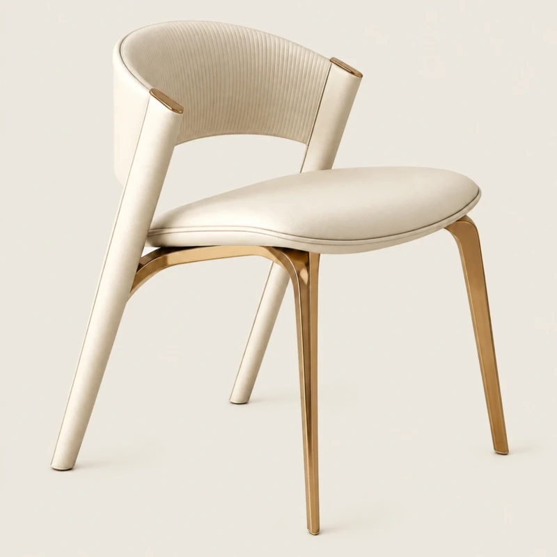 Lucia Beige Wood and Leather Dining Chair | Majestic Home