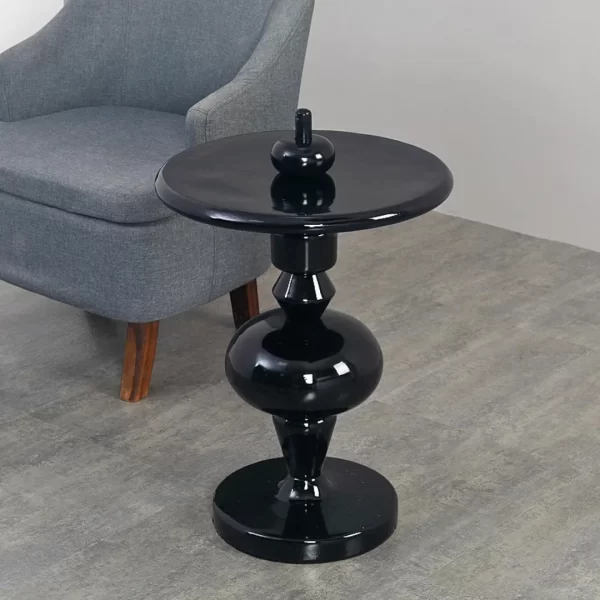 Black Wood Side Table