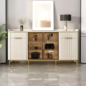 LOMA WHITE WOOD & GOLD BUFFET CABINET