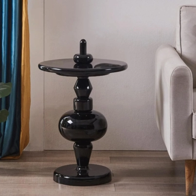 Black Wood Side Table