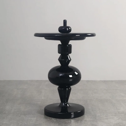 Black Wood Side Table