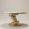 Alcon Gold & White Coffee Console Table 140cm | Luxury Sintered Stone Coffee Table UAE