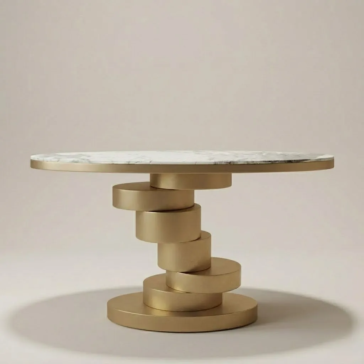 Alcon Gold & White Coffee Console Table