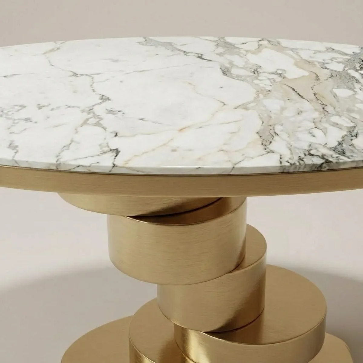Alcon Gold & White Coffee Console Table 140cm | Luxury Sintered Stone Coffee Table UAE