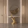 ALCON GOLD & WHITE COFFEE CONSOLE TABLE - luxury furniture Dubai UAE