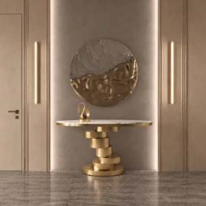 ALCON GOLD & WHITE COFFEE CONSOLE TABLE